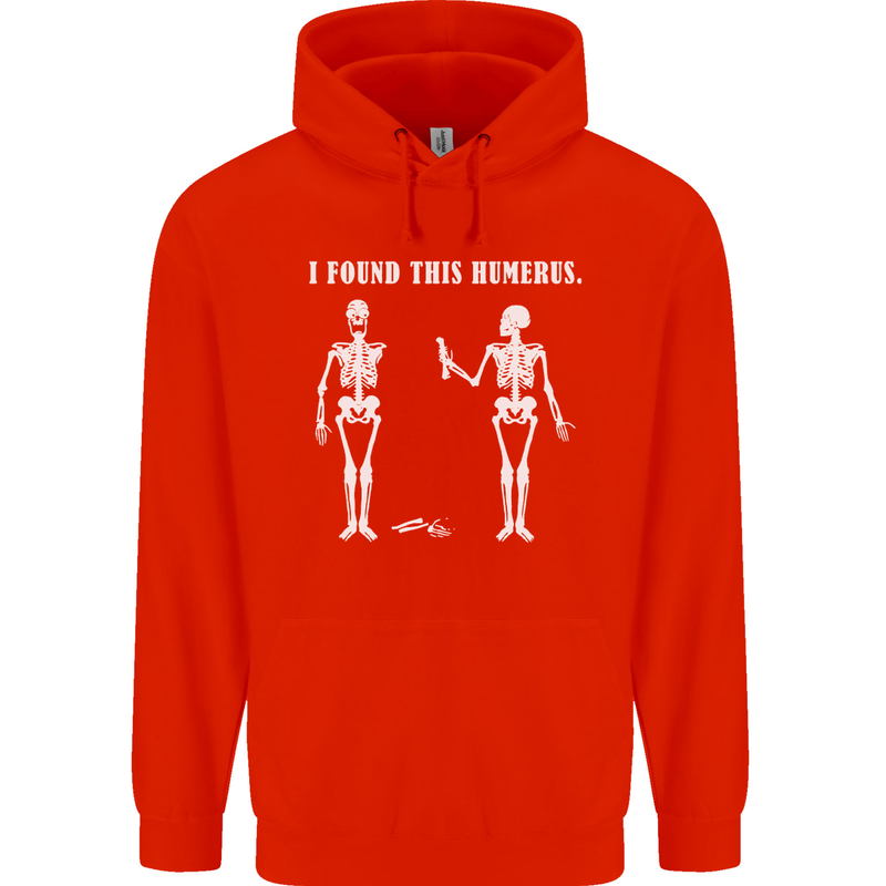 I Found This Humerus Funny Slogan Humorous Mens 80% Cotton Hoodie Bright Red