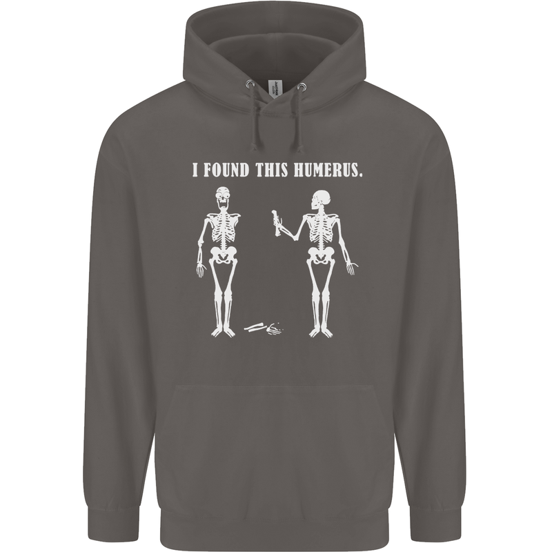 I Found This Humerus Funny Slogan Humorous Mens 80% Cotton Hoodie Charcoal