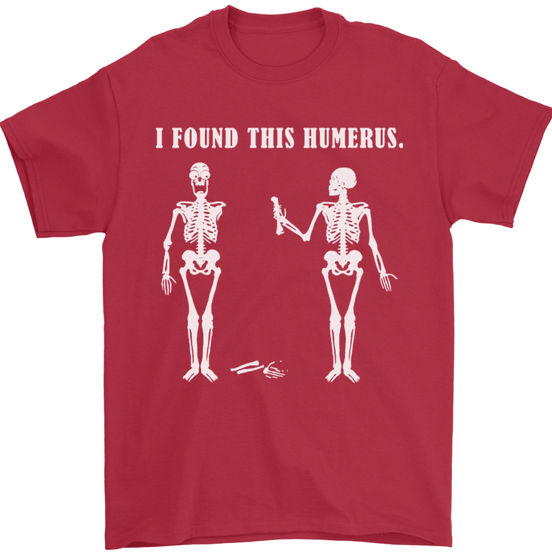 I Found This Humerus Funny Slogan Humorous Mens T-Shirt Cotton Gildan Red