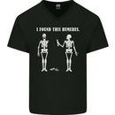 I Found This Humerus Funny Slogan Humorous Mens V-Neck Cotton T-Shirt Black