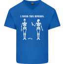 I Found This Humerus Funny Slogan Humorous Mens V-Neck Cotton T-Shirt Royal Blue