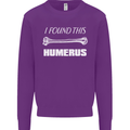 I Found This Humerus Funny Slogan Kids Sweatshirt Jumper Purple