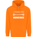 I Found This Humerus Funny Slogan Mens 80% Cotton Hoodie Orange