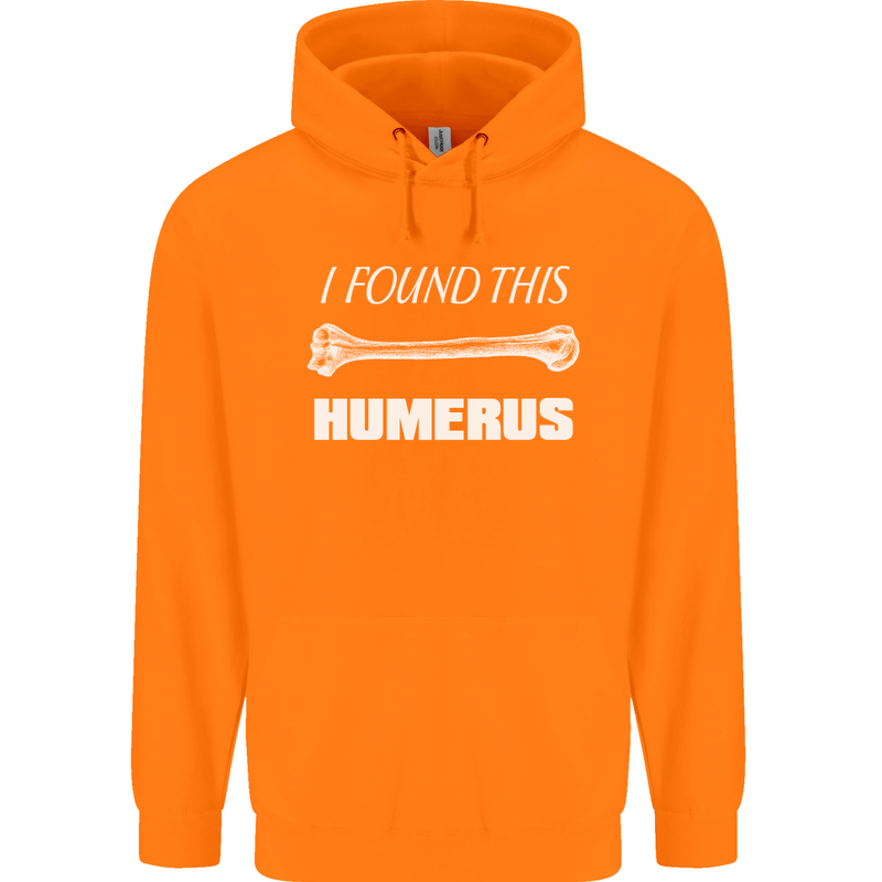 I Found This Humerus Funny Slogan Mens 80% Cotton Hoodie Orange