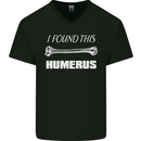 I Found This Humerus Funny Slogan Mens V-Neck Cotton T-Shirt Black