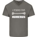 I Found This Humerus Funny Slogan Mens V-Neck Cotton T-Shirt Charcoal