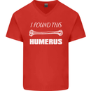I Found This Humerus Funny Slogan Mens V-Neck Cotton T-Shirt Red