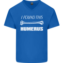 I Found This Humerus Funny Slogan Mens V-Neck Cotton T-Shirt Royal Blue