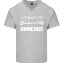 I Found This Humerus Funny Slogan Mens V-Neck Cotton T-Shirt Sports Grey
