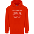I Give 100% at Work Funny Office Slogan Childrens Kids Hoodie Bright Red