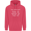 I Give 100% at Work Funny Office Slogan Childrens Kids Hoodie Heliconia