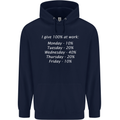 I Give 100% at Work Funny Office Slogan Childrens Kids Hoodie Navy Blue