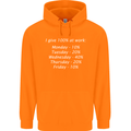 I Give 100% at Work Funny Office Slogan Childrens Kids Hoodie Orange