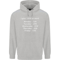 I Give 100% at Work Funny Office Slogan Childrens Kids Hoodie Sports Grey