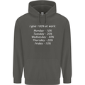 I Give 100% at Work Funny Office Slogan Childrens Kids Hoodie Storm Grey