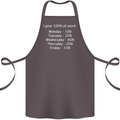 I Give 100% at Work Funny Office Slogan Cotton Apron 100% Organic Dark Grey