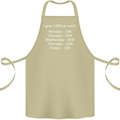 I Give 100% at Work Funny Office Slogan Cotton Apron 100% Organic Khaki