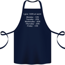 I Give 100% at Work Funny Office Slogan Cotton Apron 100% Organic Navy Blue