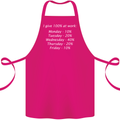 I Give 100% at Work Funny Office Slogan Cotton Apron 100% Organic Pink