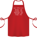 I Give 100% at Work Funny Office Slogan Cotton Apron 100% Organic Red