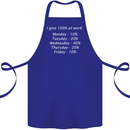 I Give 100% at Work Funny Office Slogan Cotton Apron 100% Organic Royal Blue