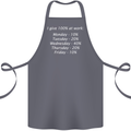 I Give 100% at Work Funny Office Slogan Cotton Apron 100% Organic Steel