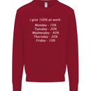 I Give 100% at Work Funny Office Slogan Kids Sweatshirt Jumper Red