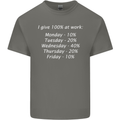 I Give 100% at Work Funny Office Slogan Kids T-Shirt Childrens Charcoal