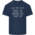 I Give 100% at Work Funny Office Slogan Kids T-Shirt Childrens Navy Blue