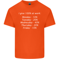 I Give 100% at Work Funny Office Slogan Kids T-Shirt Childrens Orange