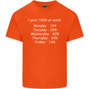 I Give 100% at Work Funny Office Slogan Kids T-Shirt Childrens Orange