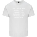 I Give 100% at Work Funny Office Slogan Kids T-Shirt Childrens White