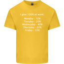 I Give 100% at Work Funny Office Slogan Kids T-Shirt Childrens Yellow