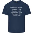 I Give 100% at Work Funny Office Slogan Mens Cotton T-Shirt Tee Top Navy Blue
