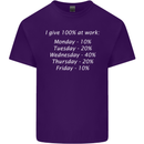 I Give 100% at Work Funny Office Slogan Mens Cotton T-Shirt Tee Top Purple