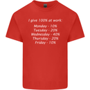 I Give 100% at Work Funny Office Slogan Mens Cotton T-Shirt Tee Top Red