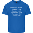 I Give 100% at Work Funny Office Slogan Mens Cotton T-Shirt Tee Top Royal Blue