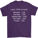 I Give 100% at Work Funny Office Slogan Mens T-Shirt Cotton Gildan Purple