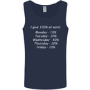 I Give 100% at Work Funny Office Slogan Mens Vest Tank Top Navy Blue