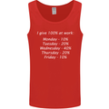 I Give 100% at Work Funny Office Slogan Mens Vest Tank Top Red