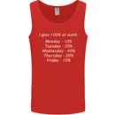 I Give 100% at Work Funny Office Slogan Mens Vest Tank Top Red