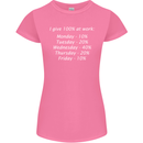 I Give 100% at Work Funny Office Slogan Womens Petite Cut T-Shirt Azalea