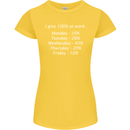 I Give 100% at Work Funny Office Slogan Womens Petite Cut T-Shirt Yellow