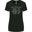 I Give 100% at Work Funny Office Slogan Womens Wider Cut T-Shirt Black