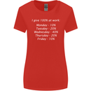 I Give 100% at Work Funny Office Slogan Womens Wider Cut T-Shirt Red