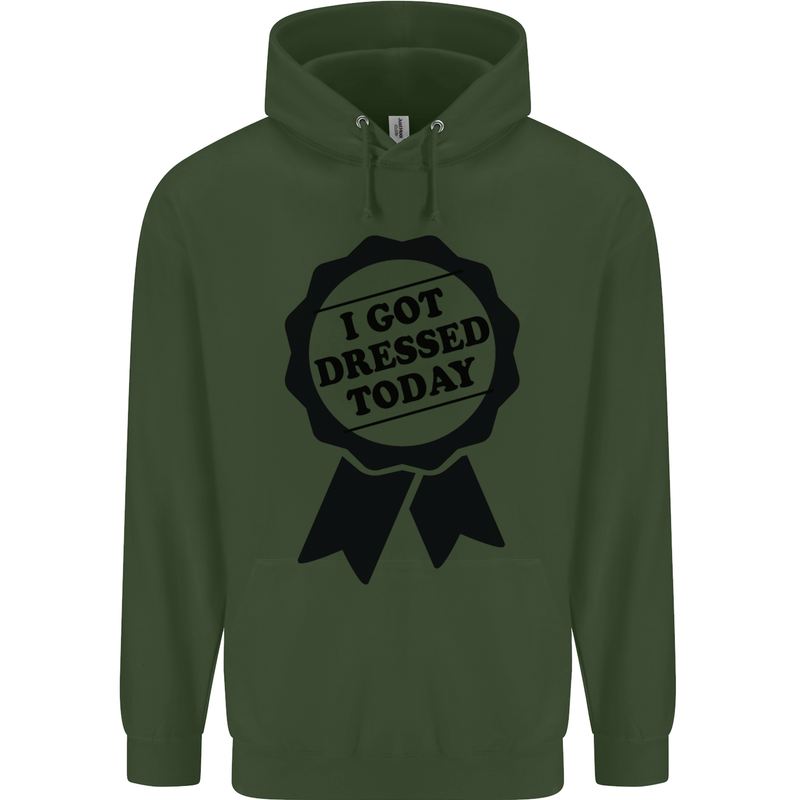 I Got Dressed Today Antisocial Funny Gamer Childrens Kids Hoodie Forest Green