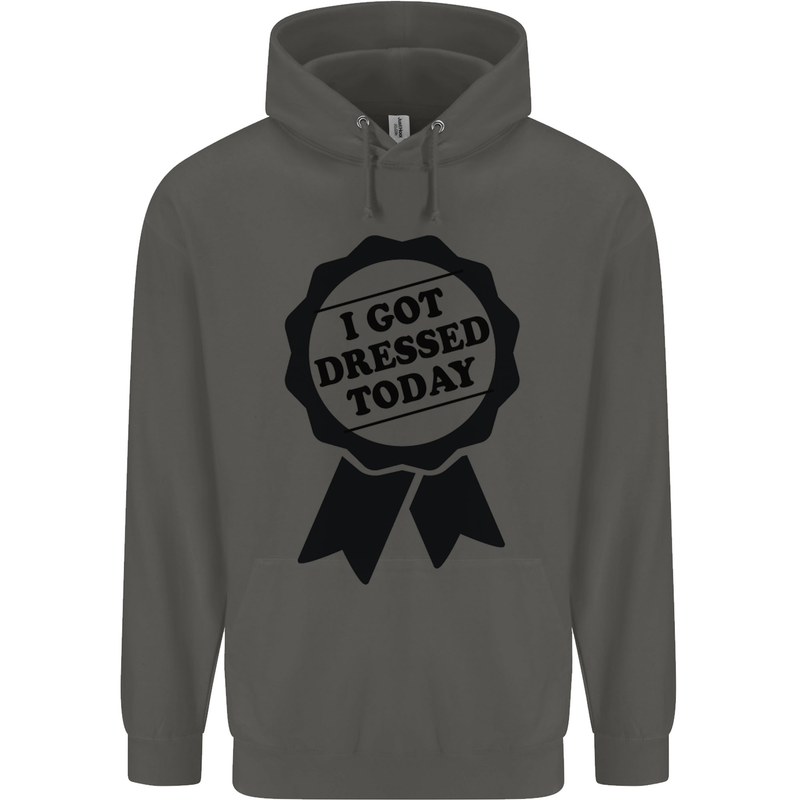 I Got Dressed Today Antisocial Funny Gamer Childrens Kids Hoodie Storm Grey