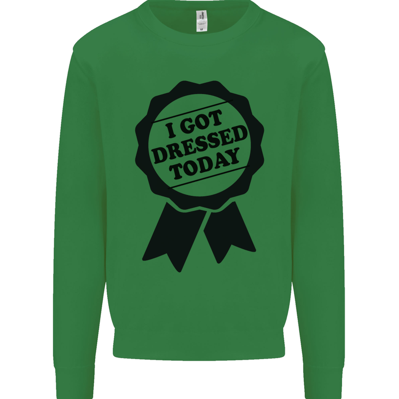I Got Dressed Today Antisocial Funny Gamer Kids Sweatshirt Jumper Irish Green