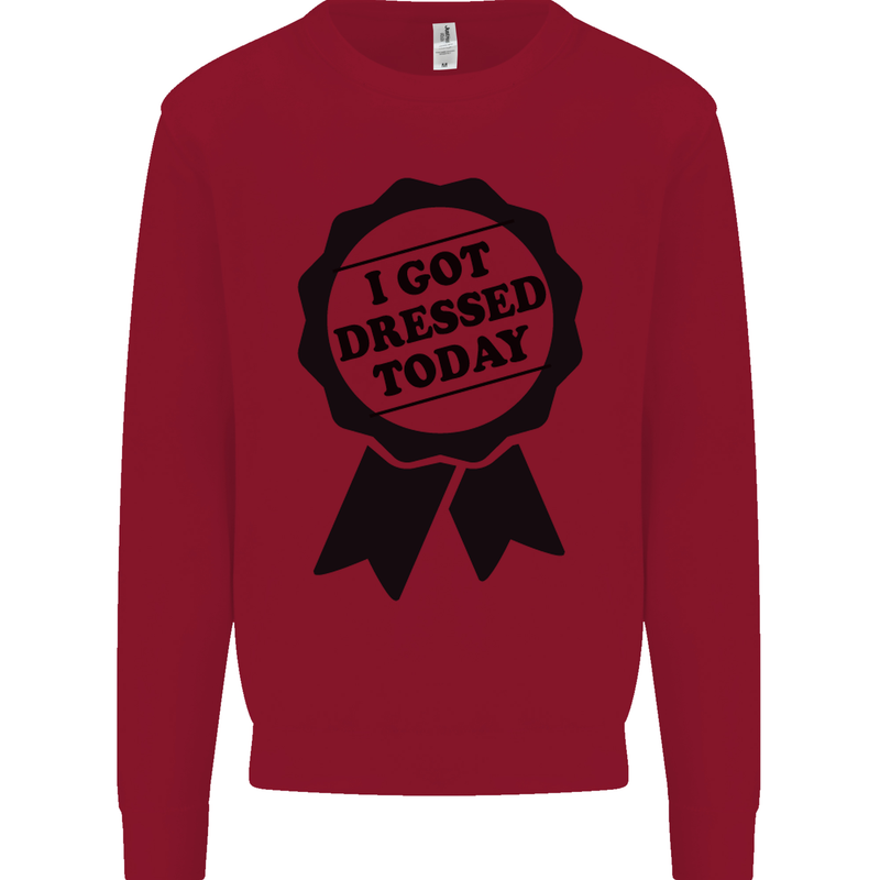 I Got Dressed Today Antisocial Funny Gamer Kids Sweatshirt Jumper Red