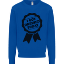 I Got Dressed Today Antisocial Funny Gamer Kids Sweatshirt Jumper Royal Blue